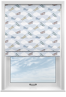 Flying Ace, Rainbow - Twist&Fit Roman Blind